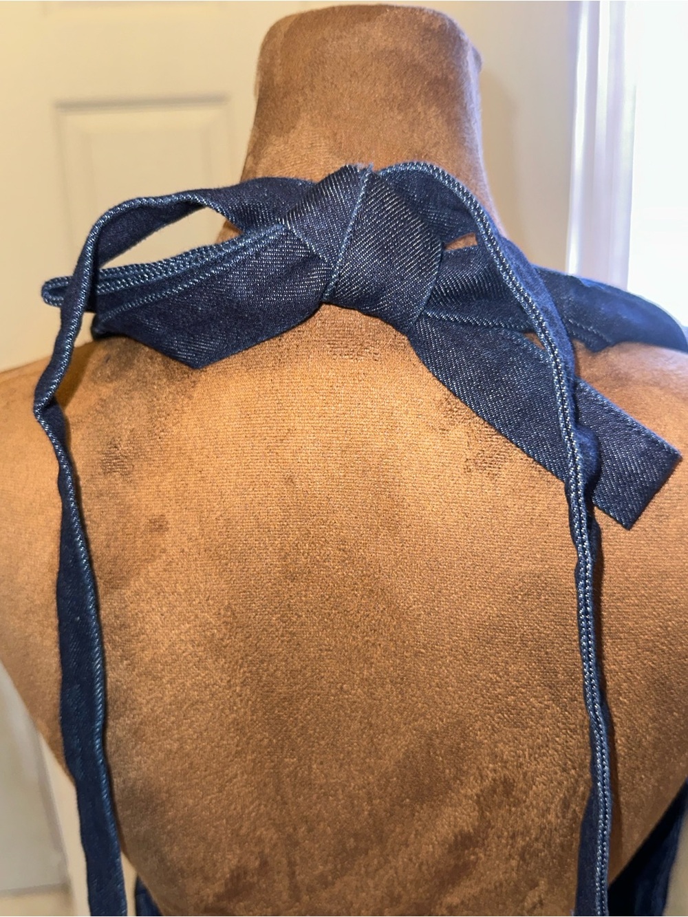 Free People Deep Blue Backless Denim Dress - Picture 4 of 8